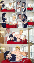 1girls 2boys anilingus anus_worship arms_tied ass ass_worship bondage bound bubble_ass comic curvy dialogue female gordon_ramsay goth human human_only large_ass large_breasts male oral questionable_consent restaurant restrained rimjob rimming rope rope_bondage shadman text unprofessional_behavior waitress