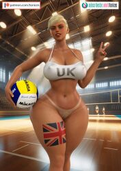 1girls 3d arena athlete athletic athletic_female background_characters big_thighs bikini_tan blonde_hair blonde_pubic_hair bottom_heavy bottomless british_flag chest child_bearing_hips curvaceous curvy curvy_figure digital_media_(artwork) eyelashes female female_focus female_pubic_hair fit fit_female flag_print glossy_lips green_eyes half_naked hand_gesture hips holding_ball holding_object hourglass_figure huge_breasts huge_hips human hyper_hips hyper_thighs indoors katina_(tonices) large_hips legs light-skinned_female light_skin lip_gloss lips lipstick makeup mascara navel nipple_bulge no_panties original original_character patreon_logo patreon_url patreon_username pubic_hair red_lipstick shaped_pubic_hair short_hair short_hair_female slender_waist solo_focus standing subscribestar subscribestar_logo subscribestar_username tan_lines tank_top tanline tanned_skin tattoo tattoo_on_thigh thick thick_thighs thigh_tattoo thighs tonices topwear url v v_sign volleyball volleyball_net waist wasp_waist watermark white_fingernails white_nails white_tank_top white_topwear wide_hips yellow_hair yellow_pubic_hair