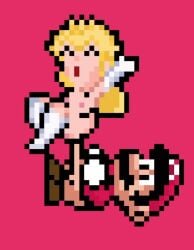 animated blonde_female blonde_hair blue_eyes breasts crown female gloves leg_cross legs mario mario_(series) mp4 muymal no_sound pink_nipples pink_pussy pixel_art princess princess_peach pussy riding riding_penis super_mario_world super_princess_peach tagme vagina vaginal_penetration vaginal_sex video