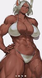 1girls abs athletic_female big_breasts boku_no_hero_academia bunny_ears bunny_girl dark-skinned_female ibuo miruko muscular_thighs my_hero_academia rumi_usagiyama tagme thick_thighs