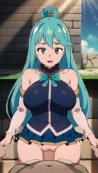 1boy 1girls ai_generated animated aqua_(konosuba) blue_dress blue_eyes blue_hair blue_sky breasts cum cum_in_pussy cum_inside cum_inside_pussy cum_inside_vagina cumming cumming_together cumming_while_penetrated cumming_while_penetrating ejaculation female frontal_standing_penetration goddess hand_holding kono_subarashii_sekai_ni_shukufuku_wo! leggings male missionary_position nipples_visible_through_clothing ohmywaifu patreon patreon_logo patreon_username penis penis_in_pussy pov pussy sex squirt squirting tagme uncensored vaginal_penetration vaginal_sex