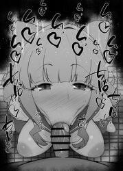 1boy :>= bar_censor blonde_hair blush bow breasts censored erection fellatio female greyscale kurotama large_breasts long_hair long_sleeves looking_at_viewer mahou_shoujo_ni_akogarete monochrome neckerchief nose_blush open_mouth oral penis pleated_skirt pointless_censoring pov pov_crotch sailor_collar saliva school_uniform serafuku shirt sidelocks skirt solo_focus sound_effects straight sweat tenkawa_kaoruko tile_floor tiles toilet toilet_stall tongue tongue_out white_shirt