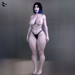 1girls 3d ass big_ass big_breasts breasts casual clothing dc dc_comics demon demon_girl female female_only gm_studios goth goth_girl human pale-skinned_female pale_skin rachel_roth raven_(dc) solo teen_titans thick_thighs thong