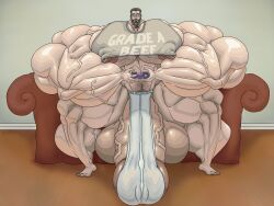 bodybuilder hyper hyper_balls hyper_cock hyper_genitalia hyper_penis hyper_testicles male male_only muscles muscular muscular_arms muscular_male purplephantom7