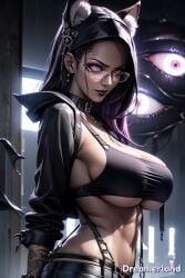 2d_(artwork) abs ai_generated belt belt_buckle beltskirt big_breasts black_hair breasts clothes evil evil_eyes evil_grin evil_smile eyes eyes_open eyeshadow female female_focus female_only fit fit_female focus fox_ears from_side glasses glasses_on_face glasses_only goth_girl gothic harness hd hd_(traditional) high_resolution highres hood hood_down hoodie huge_breasts jacket jacket_open large_breasts looking_at_partner looking_at_viewer miniskirt navel navel_piercing pose posing posing_for_picture posing_for_the_viewer punk punk_girl punk_hair realistic seductive seductive_eyes seductive_gaze seductive_look seductive_mouth seductive_pose shadow shadows shiny shiny_clothes shiny_hair shiny_skin sideboob simple_background sky4maleja slender_waist suspender_skirt suspenders tattoo tattoo_on_arm tattooed_arm underboob underwear upper_body vastaya waist