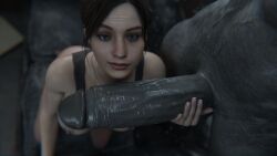 3d 3d_(artwork) big_penis capcom claire_redfield claire_redfield_(jordan_mcewen) monster monster_cock mr_x penis penis_awe resident_evil resident_evil_2 resident_evil_2_remake stephanie23 tyrant