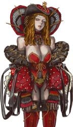 1girls big_breasts blonde_hair cleavage countess_emmanuelle_von_liebwitz female female_only light-skinned_female light_skin mossa mossacannibalis skimpy skimpy_clothes solo solo_female warhammer_(franchise) warhammer_fantasy