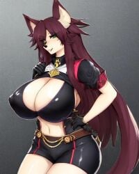 1female 1furry 1girl 1girls ai_generated big_ass big_breasts big_butt breasts female furry furry_breasts furry_female skibidiuwu