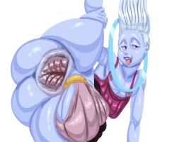 1femboy angel_(dragon_ball) anus ass balls blue_skin bulge cock_ring deep-fried_car dragon_ball dragon_ball_super eyelashes femboy femboy_only gaping_anus male_focus nipples purple_lips solo_femboy tagme tongue_out whis white_hair