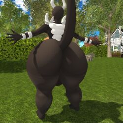 big_ass big_penis bubble_butt ferialexonar furry houndoom huge_ass huge_cock male nintendo penis pokémon_(species) pokemon second_life thick_thighs wide_hips