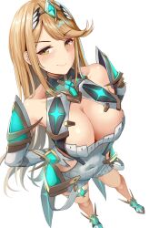 blonde_hair breasts clothed clothing female female_only looking_at_viewer mythra nintendo sail10060054 solo tagme xenoblade_(series)