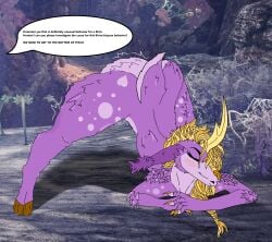 absurd_res ametrine anal anal_sex anthro anus ass blush bouncing_butt dragon fluffy fluffy_tail girly hi_res jack-o'_pose kirin male male/male mythological_creature mythological_scalie mythology nude penetration pose scalie sex solo spread_legs spreading tail