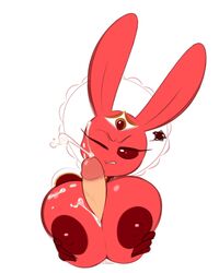 2018 anthro areola averyshadydolphin big_breasts big_ears big_penis breasts bunny_(averyshadydolphin) clothed clothing crown cum cum_on_breasts cum_on_face cumshot digital_media_(artwork) disembodied_penis ejaculation female fur furry human humanoid_penis lagomorph male male/female male_human/female_anthro mammal nipples orgasm outercourse paizuri penis pink_fur queen rabbit red_eyes red_nipples red_sclera royalty sex simple_background solo_focus topless vein veiny_penis white_background