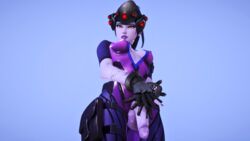 1futa 3d balls blizzard_entertainment blue_skin demolljok futa_only futanari headgear honey_select intersex looking_at_viewer overwatch penis posing solo studio_neo widowmaker yellow_eyes