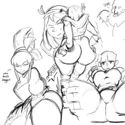 archer big_ass big_breasts clash_royale dagger_duchess_(clash_royale) mrweedor sketch