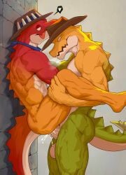 2boys anthro_on_anthro anthro_only anthro_penetrated anthro_penetrating blush blushing_at_viewer brick_wall candy_humanoid chad_(the_amazing_digital_circus) close-up crocodile_humanoid cum cum_inside ejaculation ejaculation_while_penetrated fucking_on_wall gay gay_anal gay_domination gay_sex ggan_ggandi green_body gummigoo_(the_amazing_digital_circus) gummy_(food) gummy_creature heart_symbol looking_pleasured male male/male male_focus male_only male_penetrated male_penetrating male_penetrating_male no_blush orange_body penis solid_color_background the_amazing_digital_circus tongue_out vibrant vibrant_colors yaoi yellow_body