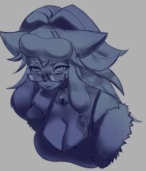 big_breasts breasts cat_bell cat_ears cleavage collar female fukboifrasia furry glasses huge_breasts looking_at_viewer tagme