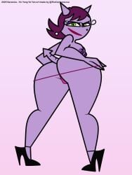 accurate_art_style big_ass breast_exposed disney_channel disney_xd high_heels jetix purple_body purple_hair purple_skin saranoia smile spread_legs the_cartoon_love yin_yang_yo!