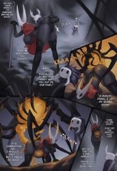 2d black_body blushing caught caught_in_the_act comic corrupted corruption cumflation glowing_cum glowing_penis heart-shaped_pupils hollow_knight hollow_knight:_silksong hornet_(hollow_knight) huge_cock huge_thighs impregnation inflation insect_girl mimic monster monster_cock monster_girl nosk_(hollow_knight) pinned_down questionable_consent rape ripped_clothing sfx size_difference small_but_hung small_dom_big_sub smaller_male standing_sex succubustail surprise_sex suspended text the_infection_(hollow_knight) tied_up trap