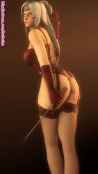 1girls 3d 3d_(artwork) ass big_ass clothes corset female female_focus female_only foulveins gloves hi_res highres human lian_(paladins) paladins pinup red_corset riding_crop smile solo solo_female solo_focus standing url whip white_hair