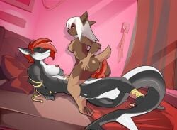 2_penises 4_toes abs anal anal_sex animal_genitalia animal_penis anthro anthro_on_anthro anthro_penetrated anthro_penetrating anus areola arms_tied arms_tied_behind_back arms_together ass athletic athletic_anthro athletic_female athletic_intersex barefoot bed bedroom_eyes bedroom_sex big_breasts big_butt big_penis black_body black_sclera black_skin bodily_fluids bondage bound breasts brown_body brown_nipples brown_pawpads brown_pussy butt_grab canid canine canis digital_drawing_(artwork) digital_media_(artwork) diphallia diphallism dominant dominant_female double_penetration duo duo_focus ear_piercing erection feet female female_on_top female_penetrated fish fur furniture futanari genital_fluids genitals gills group gynomorph gynomorph/female gynomorph_penetrating hair hand_on_belly hand_on_butt intersex intersex/female intersex_penetrating knot looking_at_another lying mammal marine medium_breasts medium_hair multi_genitalia multi_penis multicolored_body muscular muscular_gynomorph muscular_intersex narrowed_eyes nipple_piercing nipples nude octavia_(emu) on_back on_top pawpads paws penetration penile penile_penetration penis penis_in_ass penis_in_pussy piercing pillow precum pussy red_eyes red_hair red_knot red_nipples red_penis restraints rope rope_bondage seductive sex shark short_hair size_difference small_dom_big_sub smaller_penetrated smile smiling_at_another smiling_at_partner snout submissive submissive_anthro submissive_gynomorph submissive_intersex tail thick_thighs tiburia toes two_tone_body vaginal_fluids vaginal_penetration white_hair wide_hips zinnikitty