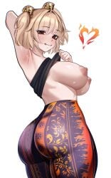1girls adramallih areolae armpits ass ass_focus big_areola big_ass big_butt big_nipples blonde_hair blush blushing bottom_heavy bubble_butt burnice_white caked_up cheesecake dumptruck_ass fat_ass female female_focus female_only flare_pants forbidden_pants heart_eyes huge_ass large_areolae large_ass large_breasts lifting_shirt light-skinned_female light_skin looking_at_viewer looking_back nipples no_bra pawg rear_view red_eyes round_ass short_hair side_view sideboob simple_background smile smiling_at_viewer solo solo_female solo_focus thick_thighs thunderthighs tight_clothing toned toned_female top_heavy twintails video_games voluptuous voluptuous_female white_background wide_hips zenless_zone_zero