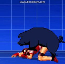 animated athena_asamiya cum cum_in_pussy cum_inside feral_on_female m.u.g.e.n pig pixel_art rape snk zoophilia