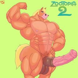 absurd_res animal_genitalia animal_penis anthro balls big_balls big_pecs big_penis disney equid equine equine_genitalia equine_penis gali_foxo genitals hi_res horse huge_balls huge_cock huge_pecs male male/male mammal muscular pecs penis solo zootopia