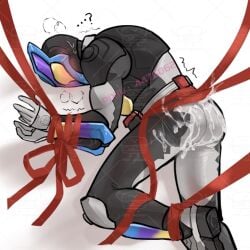 ... ...? 1boy ? armor armored_male arms_tied_together ass ass_visible_through_clothes back_view belt blush blush_lines blushing_through_mask bodily_fluids bodysuit bondage candy cum cum_on_ass cum_on_body gummy_(food) heavy_blush heavy_breathing helmet kamen_rider kamen_rider_gavv kamen_rider_gavv_(series) lying_down male male_focus male_only mask masked masked_male masked_only mmmaao no_visible_face on_ground pixiv_id purple_armor restrained ribbon ribbon_bondage ribbons shoma_(kamen_rider_gavv) solo sweat sweatdrop tied_ankles tied_up tied_waist tied_wrists tremble_lines tremble_spikes trembling watermark yellow_eyes