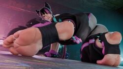 big_ass big_breasts feet female female female_only juri_han meaty_soles saltoxicdue3d soles soles_female street_fighter