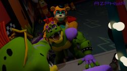 alligator alligator_tail alligatorid alligatorid_humanoid animatronic anthro anthro_male azphyr bear biceps black_nails blue_eyes blue_nails bowtie clawed_fingers claws crocodile crocodile_tail crocodilian crocodylid eye_wear face_paint facial_markings fingerless_gloves five_nights_at_freddy's five_nights_at_freddy's:_security_breach fnaf gay gay_anal gay_sex glamrock_freddy_(fnaf) green_body green_scales green_skin long_nails machine male male/male male_only mohawk mohawk_(hairstyle) montgomery_gator_(fnaf) muscle muscles muscular_anthro muscular_body muscular_furry muscular_male non_human red_eyes red_hair reptile reptile_humanoid robot robot_anthro scales scalie scottgames shades sharp_teeth shoulder_pads spiked_bracelet spikes spotted_body star_shades steel_wool_studios sunglasses tail_markings tan_body top_hat two_tone_body ursid ursid_humanoid ursine yellow_body yellow_scales yellow_skin