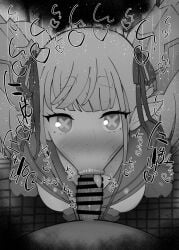 1boy 1girls big_penis black_and_white blue_hair blush breasts censor_bar censored detailed_background drooling eyelashes fate/grand_order fate_(series) fellatio female heart horn horns humanoid japanese_text kurotama long_hair looking_at_viewer male male_pov monochrome oral oral_sex penis pointy_ears pov ribbon room saliva school_uniform shiny_skin sketch small_breasts sound_effects squatting straight sucking sucking_penis sweat symbol-shaped_pupils text tiamat_(fate) tongue tongue_out tongue_out_blowjob tongue_out_during_fellatio vein veiny_penis x_pupils