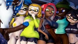 2boys 3d 4girls agent_3_(splatoon) agent_4_(splatoon) agent_8_(splatoon) ass big_breasts big_hips blacked_clothing breasts callie_(splatoon) captain_hat clothing dark-skinned_male evil_grin female hair hair_tentacles hat headgear huge_ass huge_cock huge_nipples inkling inkling_girl interracial large_penis light-skinned_female long_penis male multiple_boys multiple_girls multiple_penises naked nervous nintendo nipples octoed_clothing octoling octoling_boy octoling_girl orange_eyes pulling_down_pants queen_of_octos queen_of_spades raceplay red_hair sfm shocked shocked_expression small_breasts smile source_filmmaker splatoon splatoon_(series) straight tagme tank_top tattoo text two_tone_hair wet_body whiteweasel yellow_eyes yellow_hair