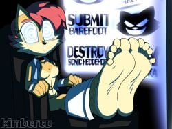 2022 5_fingers 5_toes anthro archie_comics artist_name barefoot black_nose blue_clothing blue_topwear blue_vest bodily_fluids breasts chair cheek_tuft chipmunk closed_frown clothed clothing drooling english_text eyebrows eyelashes facial_tuft featureless_breasts feet female fingers foot_fetish foot_focus frown fur fur_tuft furniture ground_squirrel hi_res hypnosis kimberco mammal mind_control mouth_closed multicolored_body multicolored_fur on_chair open_clothing open_topwear open_vest red_eyebrows red_hair restrained restrained_arms restrained_feet restraining_chair rodent saliva sally_acorn sciurid sega sitting sitting_on_chair soles solo sonic_(series) sonic_the_hedgehog_(archie) sonic_the_hedgehog_(comics) sonic_the_hedgehog_(series) spiral_eyes tan_body tan_fur text toes topwear tuft two_tone_body two_tone_fur vest