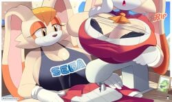 1girls 4kids_entertainment aerth anthro anthropomorphic bra breasts casual cleavage female fit malfunction milf motherly rabbit seamstress sega solo sonic_(series) sonic_the_hedgehog_(series) sonic_x stitching tanktop tms_entertainment vanilla_the_rabbit wardrobe wardrobe_malfunction
