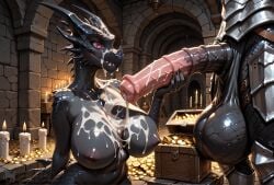 1girls ai_generated alduin anthro anthro_female anthro_male balls big_ass big_balls big_breasts big_butt big_penis black_body black_dragon black_female black_scales black_skin castle cock_hungry cock_worship creamhorseai cum cum_drip cum_inside cum_on_body cum_on_breasts cum_on_face curvy curvy_female curvy_figure dark_skin dark_skinned_female dragon dragon_humanoid equine_penis female fit fit_female high_resolution highres holding_penis horn horns horse_penis horsecock horsecock_on_humanoid huge_ass huge_balls huge_breasts huge_cock hyper_balls imminent_oral imminent_penetration imminent_sex male male/female male_on_female mommy mommy_kink monster monster_girl monster_mommy muscular muscular_male mythological_creature mythological_scalie mythology naked_female nude_female penis_awe red-eyes_black_dragon red_eyes scalie skyrim sun testicles treasure voluptuous voluptuous_female yu-gi-oh!