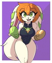 anthro big_breasts boxing_gloves canine female female_protagonist freedom_planet freedom_planet_2 looking_at_viewer milla_basset netto-painter thick_thighs video_games