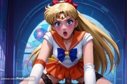 1boy 1boy1girl 1girls ai_generated artist_name back_bow bishoujo_senshi_sailor_moon blonde_hair blue_bow blue_eyes blush bow breasts choker circlet clothed_female_nude_male clothed_sex collarbone cowgirl_position earrings elbow_gloves erection female gloves hairbow hi_res indoors jewelry leotard lips long_hair looking_at_viewer magical_girl male medium_breasts minako_aino miniskirt open_mouth orange_choker orange_sailor_collar orange_skirt penis pleated_skirt pov pov_sex progenarts pubic_hair pussy red_bow sailor_collar sailor_senshi_uniform sailor_venus sex shirt skirt solo_focus stained_glass straddling straight stud_earrings teeth tiara uncensored upper_teeth_only vaginal_penetration vaginal_sex white_gloves white_leotard white_shirt