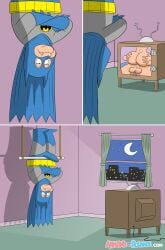 1girls 2boys 2boys1girl 2d ambiguous_penetration armand_(armand_et_rolande) armand_et_rolande arms_crossed ass balls ballsack batman_(cosplay) batman_(series) boner boner_in_pants boner_under_clothes booty chubby chubby_male clothed_male dc dc_comics elderly elderly_male erect_penis erection erection_under_clothes faceless_female faceless_male female fully_clothed funny hands_on_ass hands_on_butt humor male male/female naked naked_female naked_male nude nude_female old_pervert penis penis_in_ass penis_in_pussy penis_visible_through_clothing sex superhero superhero_costume testicles upside-down watching_porn watching_sex watching_tv