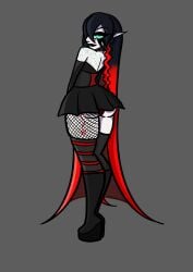 goth goth_girl rape_slave slutty_clothes teasing upskirt