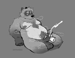 2025 absurd_res animal_crossing anthro balls belly big_balls big_belly bodily_fluids canid canine closed_eyes cum cumshot ejaculation erection genital_fluids genitals handjob hi_res jessiborowski11 male mammal moobs musk nintendo nipples orgasm overweight overweight_male penile penis raccoon_dog sex simple_background solo_focus tanuki tom_nook_(animal_crossing)