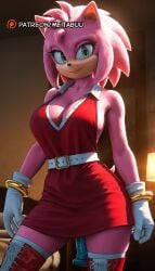 ai_generated amy_rose animal_ears animal_nose artist_name bangle bare_shoulders belt body_fur boots bracelet breasts cartoon_network cleavage closed_mouth collarbone collared_dress cowboy_shot cross-laced_footwear dildo dress female furry furry_female gloves green_eyes hedgehog_ears indoors jewelry lace-up_boots large_breasts looking_at_viewer masturbation meitabuu no_bra pink_fur pink_hair red_dress red_footwear red_thighhighs sega sex_toy short_dress short_hair sideboob sleeveless sleeveless_dress smile solo sonia_the_hedgehog sonic_(series) sonic_boom sonic_the_hedgehog_(series) sonic_underground standing tail thigh_boots thighhighs vibrator watermark white_belt white_gloves