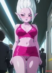 1girls ai_generated arinsu blush blush_lines blushing breasts bubbleteexl cute cute_eyes cute_face cute_female cute_smile dr._arinsu dragon_ball dragon_ball_daima dragon_ball_super dragon_ball_z eyeliner female fuchsia_bra fuchsia_clothes fuchsia_clothing fuchsia_skirt glind gym_clothes gym_clothing in_bus lipstick makeup nail_polish no_panties purple_body purple_eyes purple_lipstick purple_nail_polish purple_skin purple_skinned_female pussy red_eyeliner sweat sweating sweating_female sweaty sweaty_body sweaty_face sweaty_female sweaty_pussy vagina white_hair white_hair_female