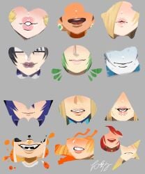 6+girls arms_(game) bayonetta bayonetta_(series) bayonetta_2 black_hair blonde_hair blue_hair blue_skin blush brown_hair colored_skin commentary_request company_connection dancho_no_mori earrings fangs fire_emblem fire_emblem_awakening frown glasses green_hair grey_background grey_hair hair_over_one_eye highres inkling_girl inkling_player_character jewelry kid_icarus kid_icarus_uprising lips lipstick logo lucina_(fire_emblem) makeup mario_(series) metroid min_min_(arms) mole mole_under_mouth mouth_focus multiple_girls mythra_(xenoblade) open_mouth orange_hair oshirimarsh palutena parted_lips pink_lips portrait princess_daisy princess_peach princess_zelda purple_lips pursed_lips pyra_(xenoblade) red_hair rosalina samus_aran smile splatoon_(series) splatoon_1 super_mario_galaxy super_smash_bros. sweat tentacle_hair the_legend_of_zelda the_legend_of_zelda:_a_link_between_worlds wii_fit wii_fit_trainer wii_fit_trainer_(female) xenoblade_chronicles_(series) xenoblade_chronicles_2 zero_suit