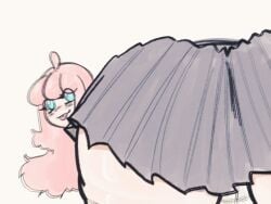 2025 animated bent_over butt_focus cloud_(friday_night_funkin) color friday_night_funkin gif hands_on_knees looking_back loop no_sound panties skirt tongue_out