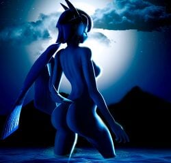 3d anthro aquatic_dragon big_ass big_breasts dragon female female_protagonist flex_creator freedom_planet freedom_planet_2 nude nude_female sash_lilac sfm video_games water_dragon