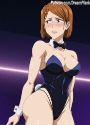 ai_generated blush bow_tie cleavage dreamplank jujutsu_kaisen nobara_kugisaki thick_thighs