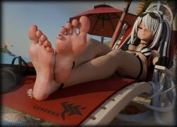 1female 1girls 3d bangs barefoot big_feet bikini black_nail_polish black_nails blanket blender blender_(software) blenderanon_ blue_archive blurry_background blush dark-skinned_female dark_skin doodle_sensei_(blue_archive) feet feet_fetish feet_focus feet_together feet_up female female_focus female_only foot_fetish foot_focus foot_up gehenna_academy_student gloves grey_hair hair_over_one_eye halo highres iori_(blue_archive) iori_(swimsuit)_(blue_archive) laying_down laying_on_chair legs_crossed licking licking_feet looking_at_viewer micro mostly_clothed necktie one_eye_covered outside painted_nails painted_toenails pointy_ears presenting presenting_feet presenting_foot purple_halo red_eyes sandals sandals_removed school_uniform sensei_(blue_archive) shirt shoes shoes_removed sitting sitting_on_chair size_difference soles solo solo_female solo_focus succubus sunglasses sunglasses_on_head sweaty sweaty_body sweaty_feet tagme text thighs toes toes_spread twintails twitter_username