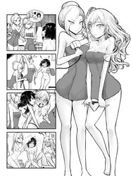 black_and_white female_only no_panties nude older_sister_younger_sister panties ruby_rose rwby shower sisters weiss_schnee winter_schnee yuri yuriwhale