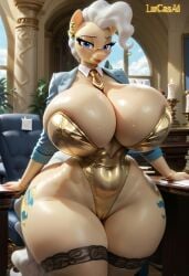 1girls 3d_(artwork) ai_generated anthro anthro_female anthro_only ass big_ass big_breasts blue_eyes breast detailed_background hi_res hourglass_figure huge_ass huge_breasts jacket leotard looking_at_viewer lucasai massive_ass massive_breasts mayor_mare_(mlp) my_little_pony my_little_pony_friendship_is_magic solo solo_female solo_focus standing thick_thighs thighhighs thighs white_hair